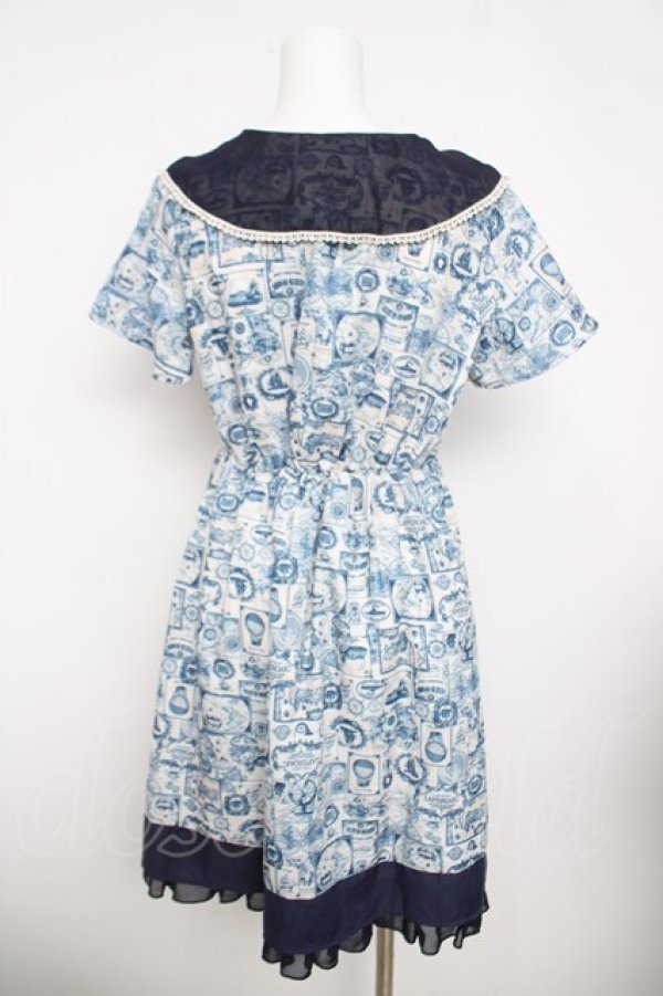画像2: axes femme POETIQUE / 航海図柄セーラーワンピース  紺 Y-26-03-30-077-AX-OP-SZ-ZY (2)