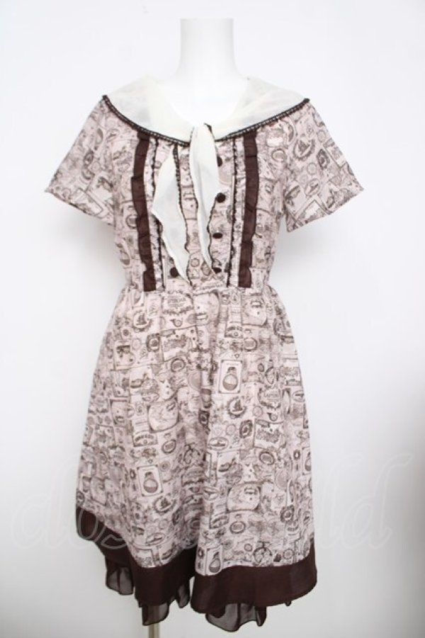 画像1: axes femme POETIQUE / 航海図柄セーラーワンピース  ピンク Y-26-03-30-078-AX-OP-SZ-ZY (1)