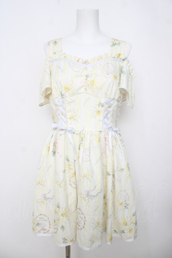 画像1: LIZ LISA / ストライプマーガレットワンピース  イエロー Y-26-03-30-087-LO-OP-SZ-ZY (1)