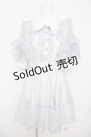 画像: Rojita / 花柄半袖ミニワンピース  ブルー Y-26-03-30-089-LO-OP-SZ-ZY