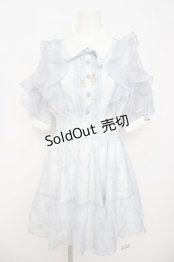 画像1: Rojita / 花柄半袖ミニワンピース  ブルー Y-26-03-30-089-LO-OP-SZ-ZY (1)