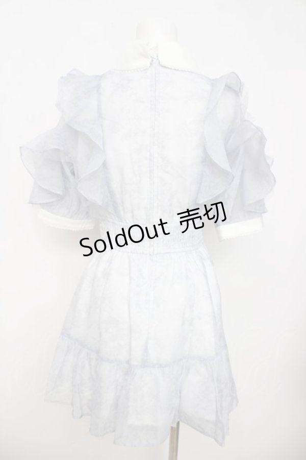 画像2: Rojita / 花柄半袖ミニワンピース  ブルー Y-26-03-30-089-LO-OP-SZ-ZY (2)