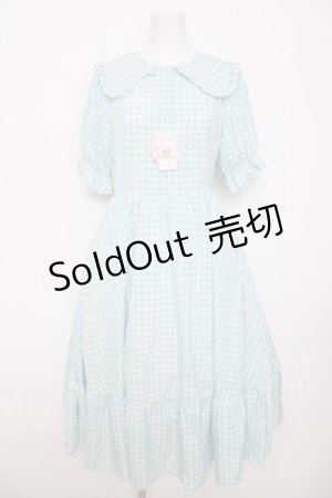 画像: m petit by misako / TT*Mギンガムチェック半袖ワンピース M 中水色 Y-26-03-30-090-LO-OP-SZ-ZY