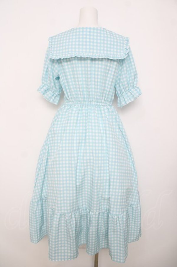 画像2: m petit by misako / TT*Mギンガムチェック半袖ワンピース M 中水色 Y-26-03-30-090-LO-OP-SZ-ZY (2)