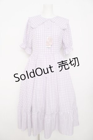 画像: m petit by misako / TT*Mギンガムチェック半袖ワンピース M 中紫 Y-26-03-30-091-LO-OP-SZ-ZY