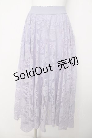 画像: axes femme / レースサーキュラースカート M ラベンダー Y-26-03-30-097-AX-SK-SZ-ZY