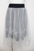 画像1: axes femme POETIQUE / お花刺繍チュールスカート M 紺 Y-26-03-30-098-AX-SK-SZ-ZY (1)