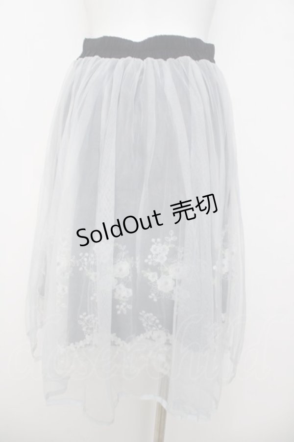 画像2: axes femme POETIQUE / お花刺繍チュールスカート M 紺 Y-26-03-30-098-AX-SK-SZ-ZY (2)