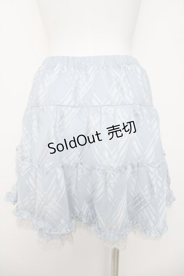 画像2: axes femme / シャドーチェックペチ的ミニスカート  サックス Y-26-03-30-100-AX-SK-SZ-ZY (2)