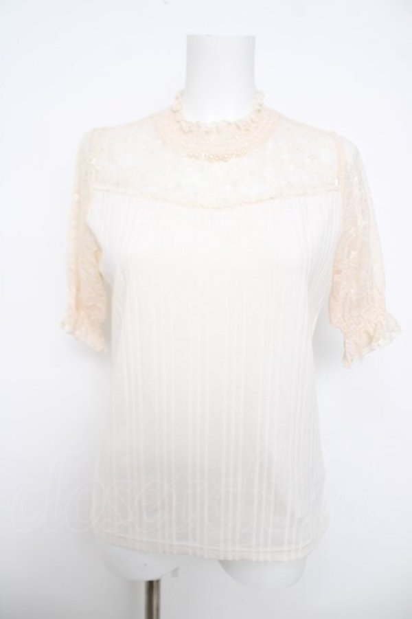 画像1: axes femme / ビスチェ切替半袖プルオーバー M 生成り Y-26-03-30-010-AX-TO-SZ-ZY (1)