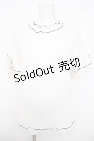 画像: axes femme / 吸水速乾袖レースメロープルオーバー  白 Y-26-03-30-011-AX-TO-SZ-ZY