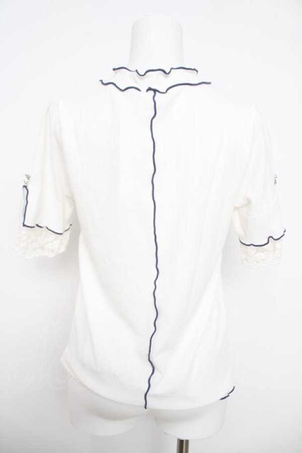 画像2: axes femme / 吸水速乾袖レースメロープルオーバー  白 Y-26-03-30-011-AX-TO-SZ-ZY (2)