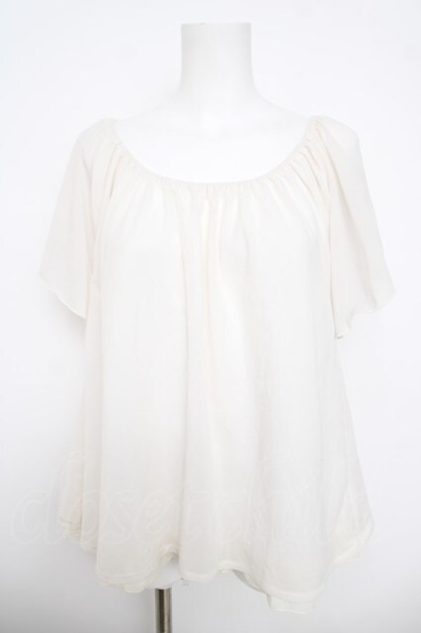 画像1: axes femme / backリボンシフォントップス M 生成り Y-26-03-30-012-AX-TO-SZ-ZY (1)