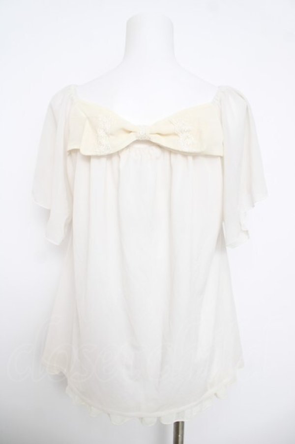 画像2: axes femme / backリボンシフォントップス M 生成り Y-26-03-30-012-AX-TO-SZ-ZY (2)