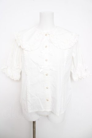 画像: axes femme kawaii / 半袖丸襟コットンブラウス  白 Y-26-03-30-002-AX-BL-SZ-ZY