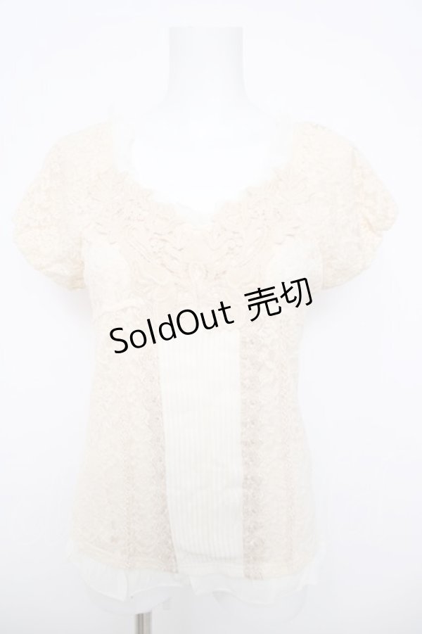 画像1: axes femme / 総レースオフショルトップス  生成り Y-26-03-30-015-AX-TO-SZ-ZY (1)