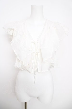 画像: axes femme / ボリュームフリルボレロ  白 Y-26-03-30-016-AX-TO-SZ-ZY