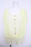 画像1: axes femme / レース切り替えシフォン半袖トップス  イエロー Y-26-03-30-018-AX-TO-SZ-ZY (1)