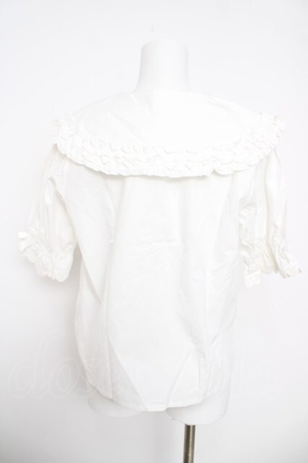 画像2: axes femme kawaii / 半袖丸襟コットンブラウス  白 Y-26-03-30-002-AX-BL-SZ-ZY (2)