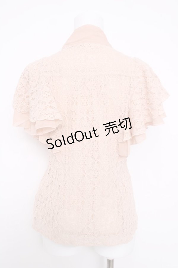 画像2: axes femme / レースパピヨン袖ボータイブラウス  ピンク Y-26-03-30-019-AX-TO-SZ-ZY (2)