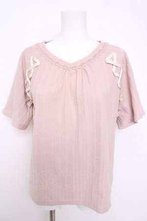 画像: axes femme / レースアッププルオーバー F 淡ピンク Y-26-03-30-021-AX-TO-SZ-ZY