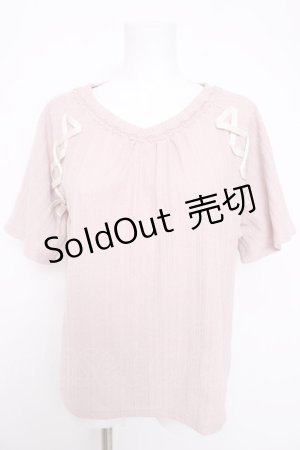 画像: axes femme / レースアッププルオーバー F 淡ピンク Y-26-03-30-021-AX-TO-SZ-ZY