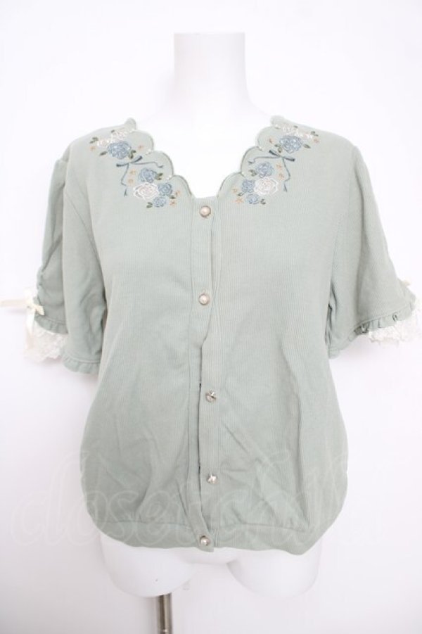 画像1: axes femme / 薔薇刺繍カーディガン M ミント Y-26-03-30-022-AX-TO-SZ-ZY (1)