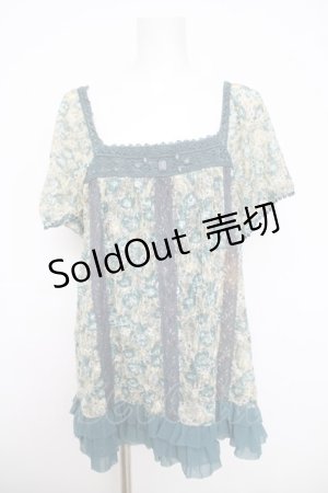 画像: axes femme / 透かし花柄レーストップス  グリーン Y-26-03-30-023-AX-TO-SZ-ZY