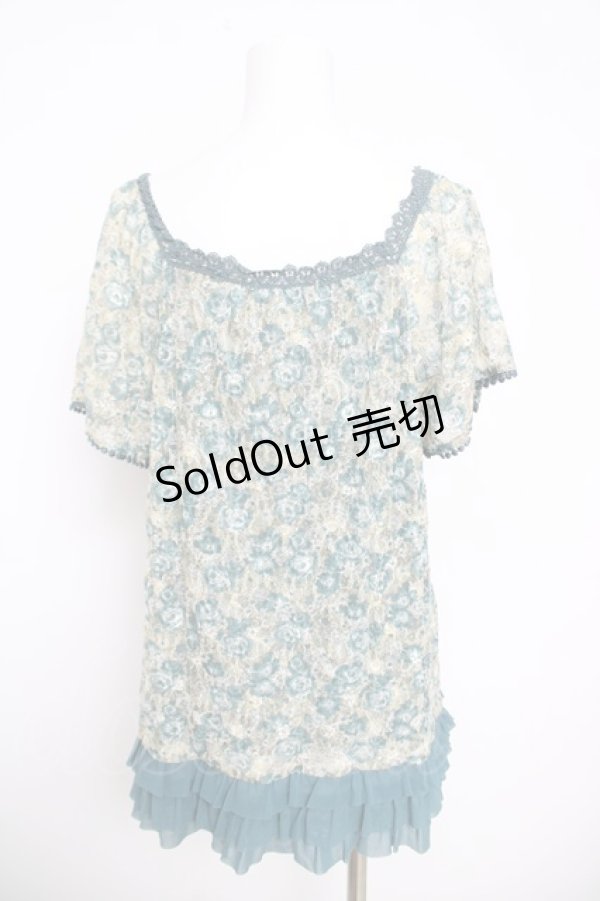 画像2: axes femme / 透かし花柄レーストップス  グリーン Y-26-03-30-023-AX-TO-SZ-ZY (2)