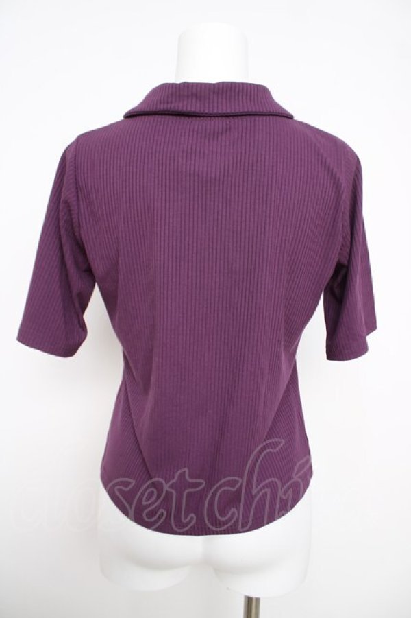 画像2: axes femme / 刺繍入ダブルジップトップス  パープル Y-26-03-30-029-AX-TO-SZ-ZY (2)