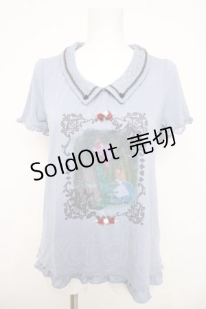 画像: axes femme / 刺繍入襟付きプルオーバー M ブルー Y-26-03-30-031-AX-TO-SZ-ZY