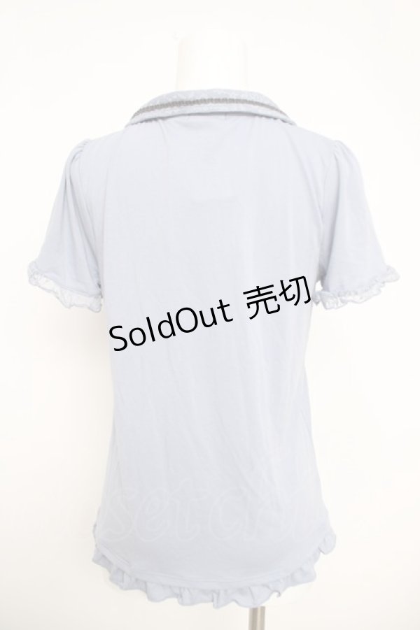 画像2: axes femme / 刺繍入襟付きプルオーバー M ブルー Y-26-03-30-031-AX-TO-SZ-ZY (2)