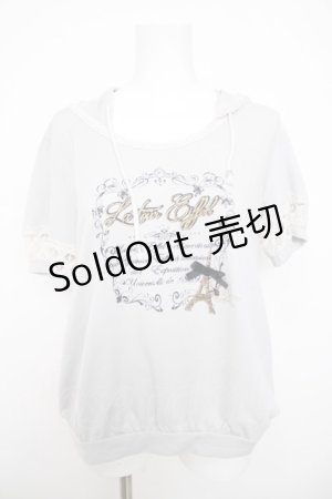 画像: axes femme / プリント半袖パーカー  グレー Y-26-03-30-032-AX-TO-SZ-ZY