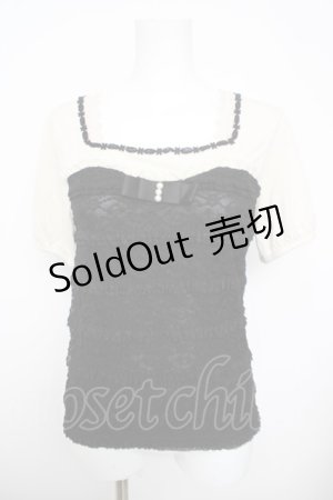 画像: axes femme / ビスチェ切替トップス  黒 Y-26-03-30-033-AX-TO-SZ-ZY