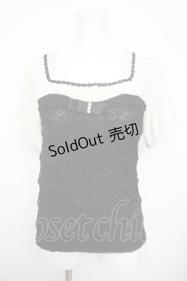 画像1: axes femme / ビスチェ切替トップス  黒 Y-26-03-30-033-AX-TO-SZ-ZY (1)