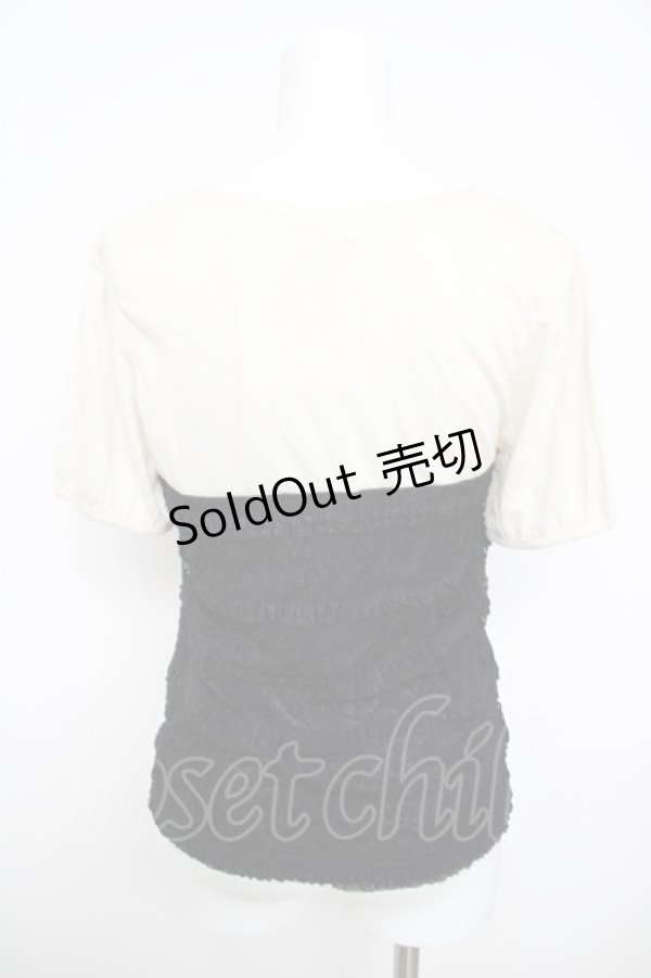 画像2: axes femme / ビスチェ切替トップス  黒 Y-26-03-30-033-AX-TO-SZ-ZY (2)