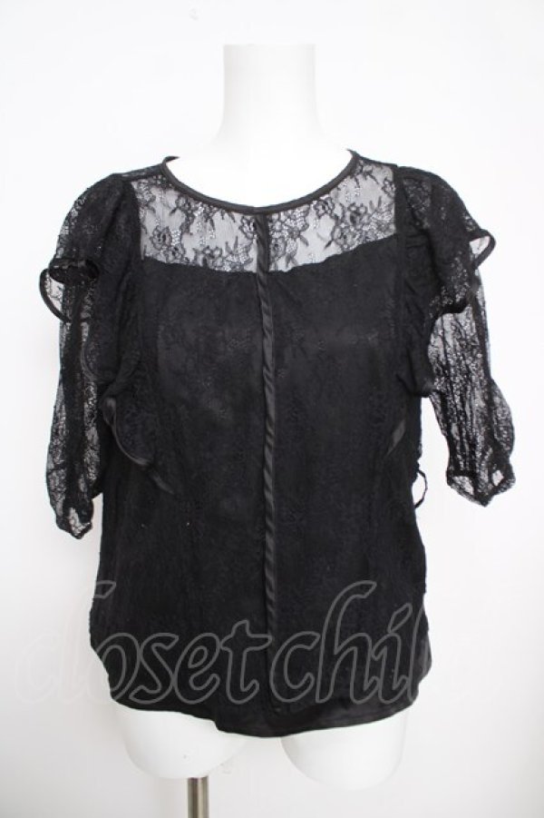 画像1: axes femme / 総レーストップス M 黒 Y-26-03-30-038-AX-TO-SZ-ZY (1)