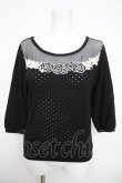 画像1: axes femme / ローズモチーフラメドットニット M 黒 Y-26-03-30-039-AX-TO-SZ-ZY (1)