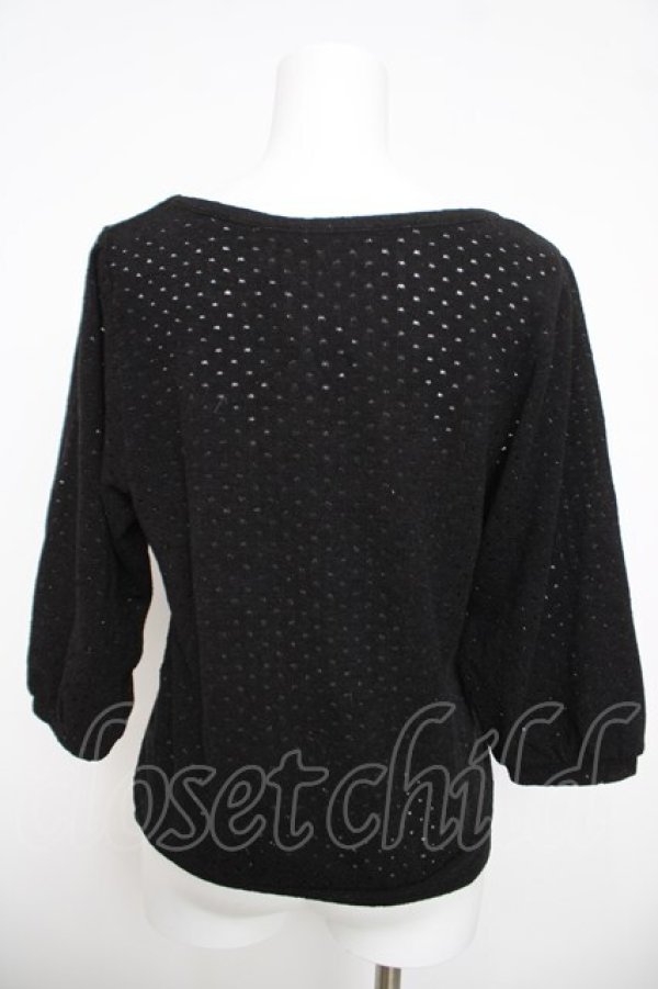 画像2: axes femme / ローズモチーフラメドットニット M 黒 Y-26-03-30-039-AX-TO-SZ-ZY (2)