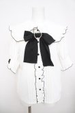 画像1: DearMyLove / 大きめハートバックルリボンセーラーブラウス L 白×黒 Y-26-03-30-045-EL-BL-SZ-ZY (1)