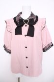 画像1: DearMyLove / レース重ねハートバックルリボンブラウス L ピンク×黒 Y-26-03-30-047-EL-BL-SZ-ZY (1)
