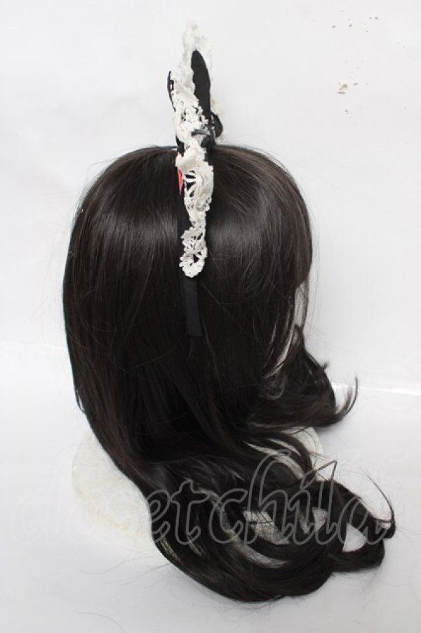 画像3: BABY, THE STARS SHINE BRIGHT / レースリボンカチューシャ  ブラック/ホワイト Y-26-04-01-044-BA-ZA-SZ-ZY (3)