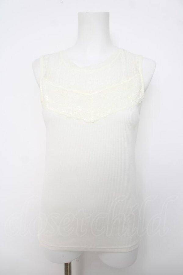 画像1: axes femme POETIQUE / レースビスチェ切替タンク M 白 Y-26-04-01-058-AX-TO-SZ-ZY (1)