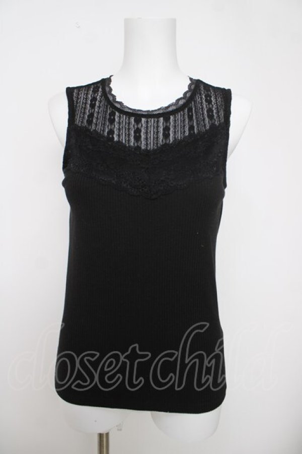 画像1: axes femme POETIQUE / レースビスチェ切替タンク M 黒 Y-26-04-01-059-AX-TO-SZ-ZY (1)