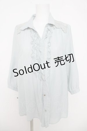 画像: axes femme / ストライプロールアップシャツ M ミント Y-26-04-01-063-AX-BL-SZ-ZY