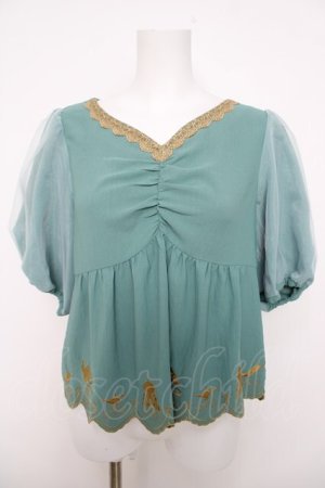 画像: axes femme POETIQUE / Disneyアラジンブラウス M グリーン Y-26-04-01-064-AX-BL-SZ-ZY