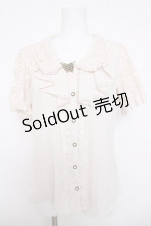 画像: axes femme / ブローチ付きブラウス  キナリ Y-26-04-01-067-AX-BL-SZ-ZY