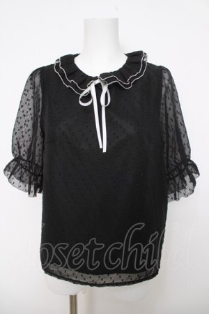 画像: An MILLE / ドットブラウス  黒 Y-26-04-01-072-EL-BL-SZ-ZY