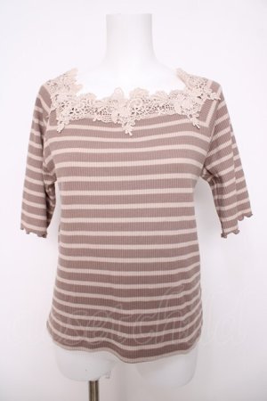 画像: axes femme / スクエアネックリブプルオーバー M モカ Y-26-04-01-074-AX-TO-SZ-ZY