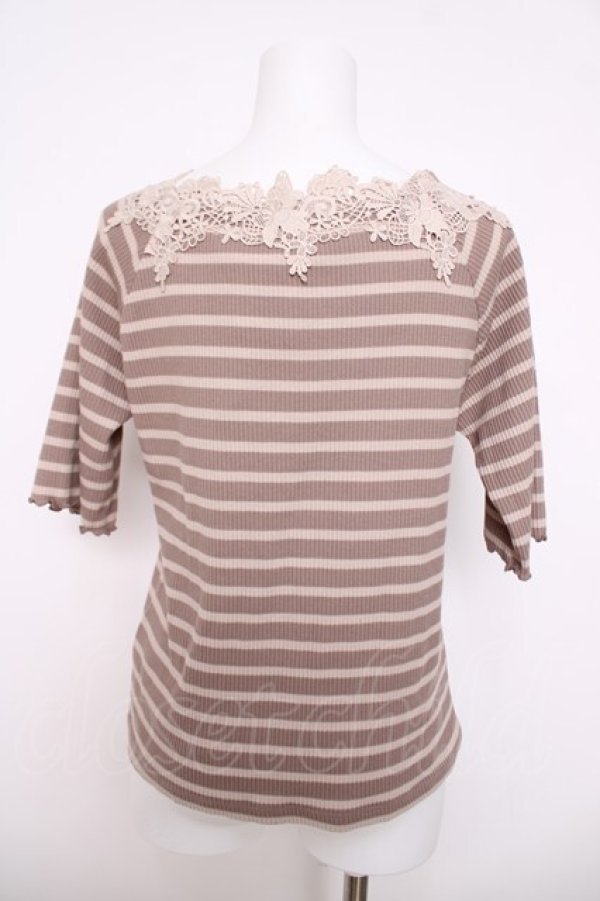 画像2: axes femme / スクエアネックリブプルオーバー M モカ Y-26-04-01-074-AX-TO-SZ-ZY (2)